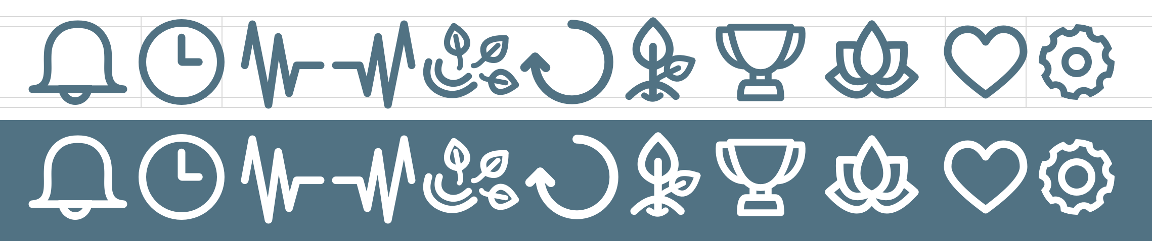 The icons used in the app.