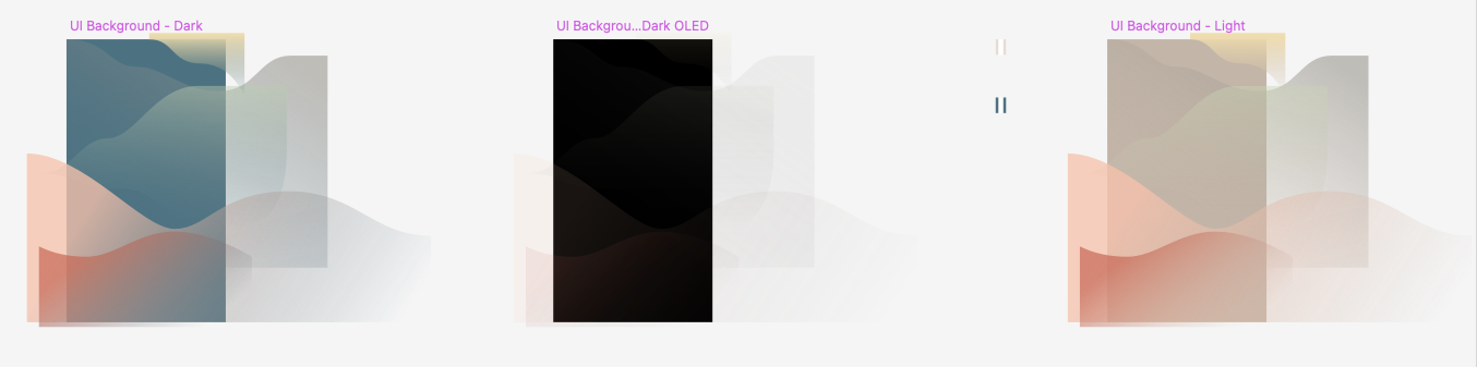 Artboards in Sketch featuring the "wave" designs used in the meditation view and across the app.